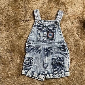Vintage‎ Body Gear Acid Wash Kids Size 2T Denim Overalls